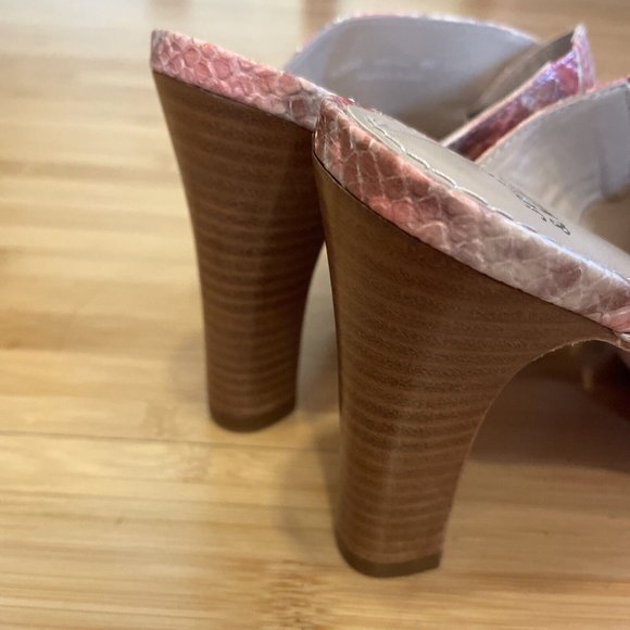 johnston murphy Pink Snake Leather Slide Nwob 8 NEW - Picture 9 of 11